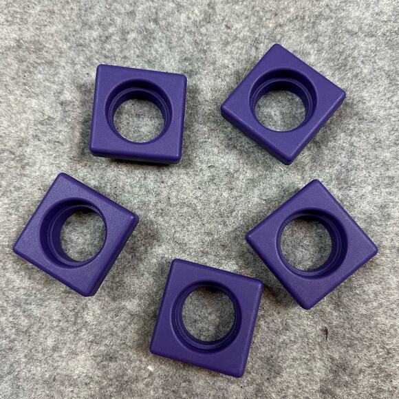 Hape Quadrilla Marble Run Replacement Part Plastic 5 Purple Square Risers Pieces - Picture 1 of 6